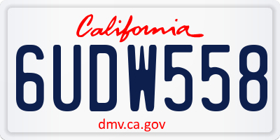 CA license plate 6UDW558