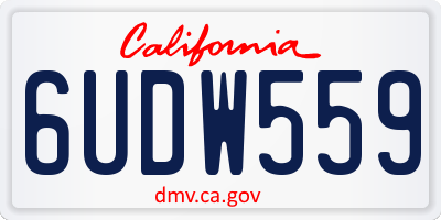CA license plate 6UDW559