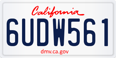CA license plate 6UDW561