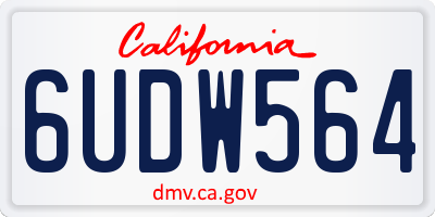 CA license plate 6UDW564
