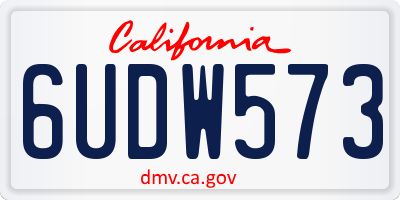 CA license plate 6UDW573