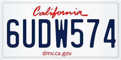 CA license plate 6UDW574