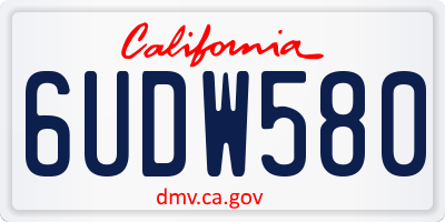 CA license plate 6UDW580
