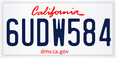 CA license plate 6UDW584