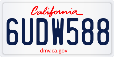 CA license plate 6UDW588