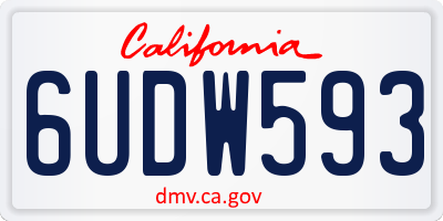 CA license plate 6UDW593