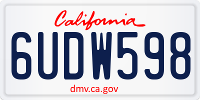 CA license plate 6UDW598