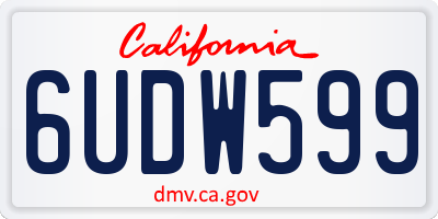 CA license plate 6UDW599