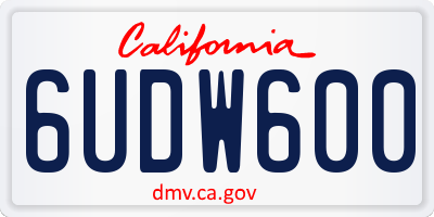 CA license plate 6UDW600