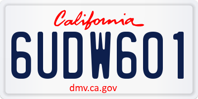 CA license plate 6UDW601