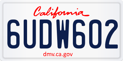 CA license plate 6UDW602