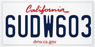 CA license plate 6UDW603