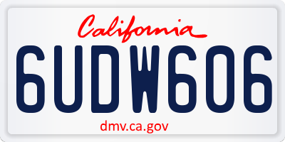CA license plate 6UDW606