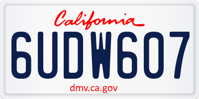 CA license plate 6UDW607