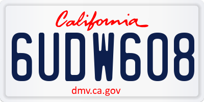 CA license plate 6UDW608