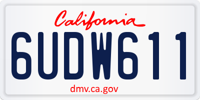 CA license plate 6UDW611