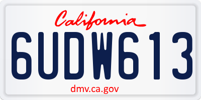 CA license plate 6UDW613