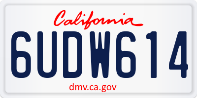 CA license plate 6UDW614
