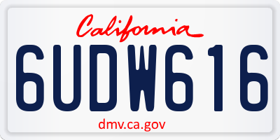 CA license plate 6UDW616