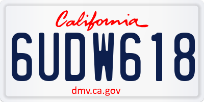 CA license plate 6UDW618