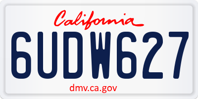 CA license plate 6UDW627