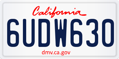 CA license plate 6UDW630