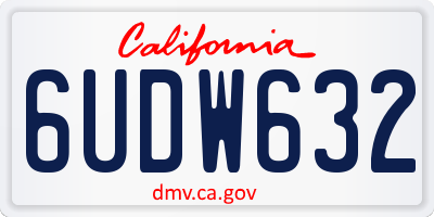 CA license plate 6UDW632