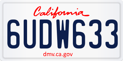 CA license plate 6UDW633