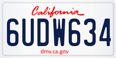 CA license plate 6UDW634