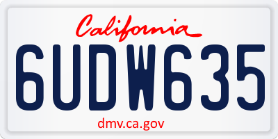 CA license plate 6UDW635