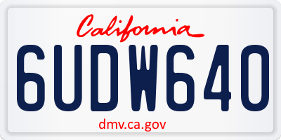 CA license plate 6UDW640
