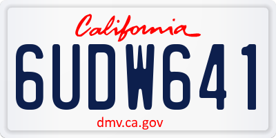 CA license plate 6UDW641