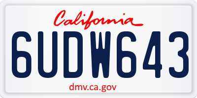 CA license plate 6UDW643