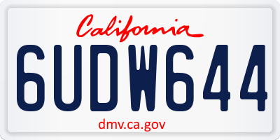CA license plate 6UDW644