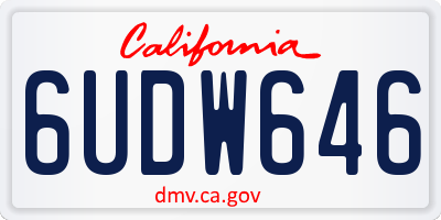 CA license plate 6UDW646