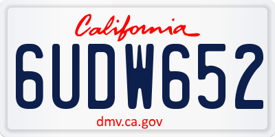 CA license plate 6UDW652