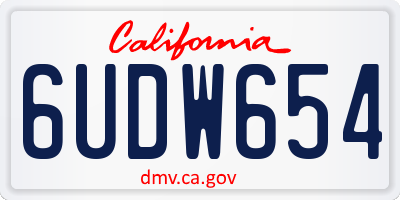 CA license plate 6UDW654