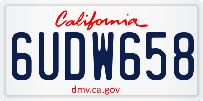 CA license plate 6UDW658
