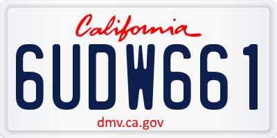 CA license plate 6UDW661