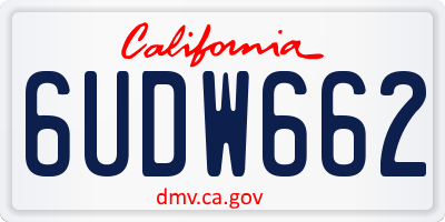 CA license plate 6UDW662