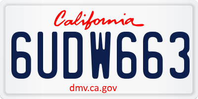 CA license plate 6UDW663