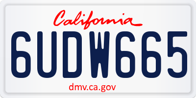 CA license plate 6UDW665