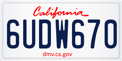 CA license plate 6UDW670