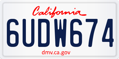 CA license plate 6UDW674