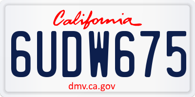 CA license plate 6UDW675
