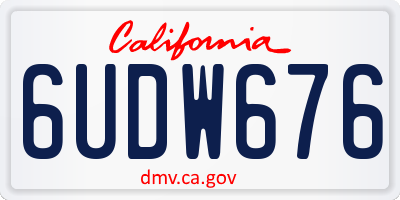 CA license plate 6UDW676