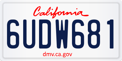CA license plate 6UDW681