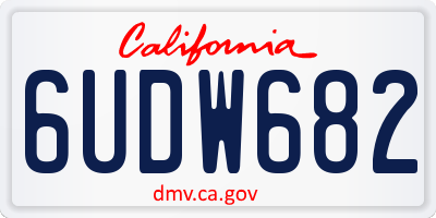 CA license plate 6UDW682