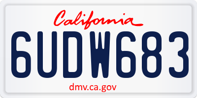CA license plate 6UDW683