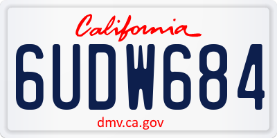 CA license plate 6UDW684